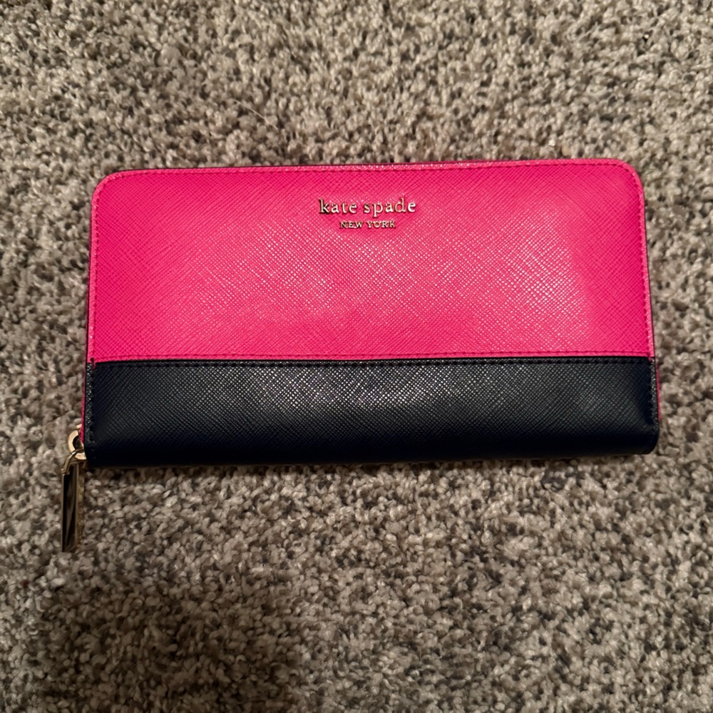 Kate Spade Vibrant Pink and Navy Wallet